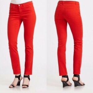 NWT NEW Eileen Fisher Womens Size 14 Red Skinny Ankle Jeans